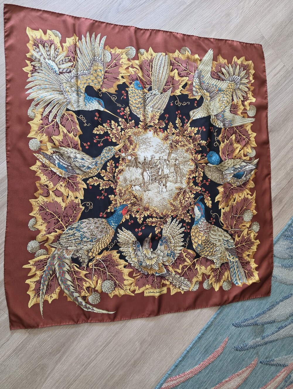 Authentic Salvatore Ferragamo Silk Scarf